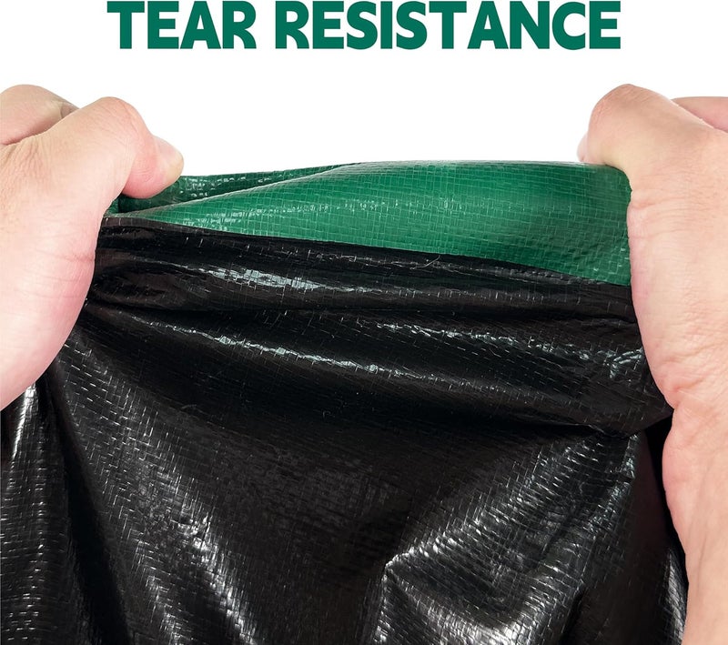 MVPNET Tarp 15x25 ft Heavy Duty 100% Waterproof 10mil,UV Resistant,Durable Grommets and Reinforced Edges Green/Black Tarp for Camping, Swimming Pools,Car Coverage -by - Image 5